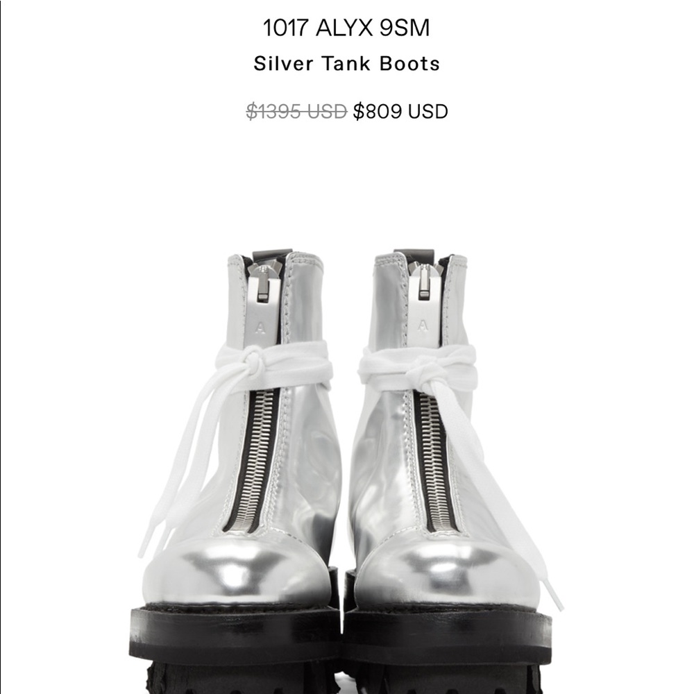1017 ALYX 9SM silver tank boots